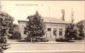 Postcard BUILDING SCENE Milford Massachusetts MA AM6674