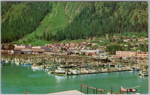 Juneau Alaska Boat Harbor & Residential District Postcard Mike Roberts H83