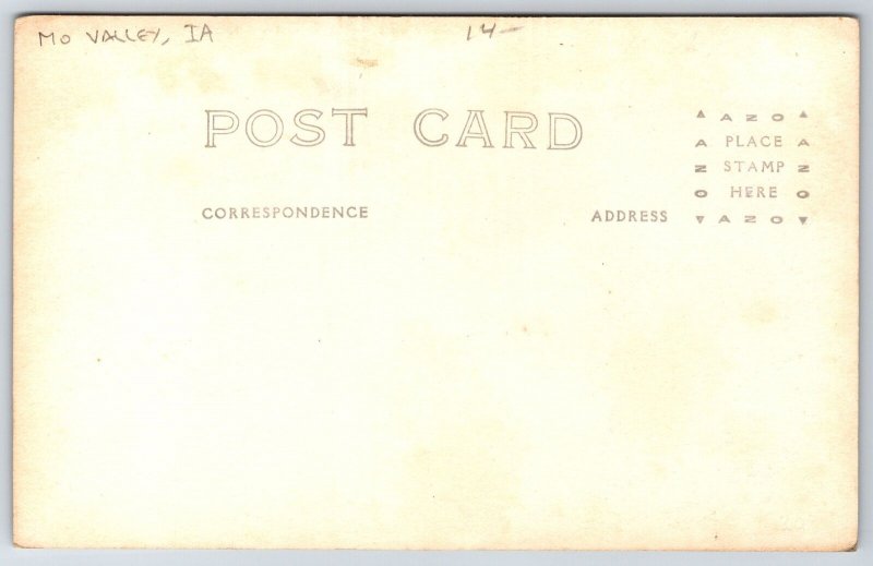 Missouri Valley IA Corner Drug Store & Bank~Two Smokestacks & Little Smoker RPPC