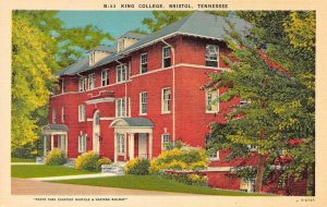 BRISTOL, Tennessee TN   KING COLLEGE   ca1940's Vintage Linen Postcard