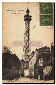 Postcard Old Lyon Tour Metallique de Fourviere height of the Tower Above the ...