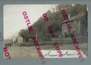 Green Island IOWA RPPC 1908 GENERAL STORE Main St. nr Bellevue Sabula GHOST TOWN