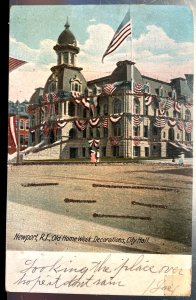 Vintage Postcard 1906 Old Home Week, City Hall, Newport, Rhode Island (RI)