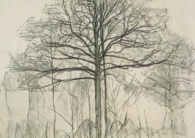 Piet Mondrian The Study Of Trees 1912 Rare Painting Postcard