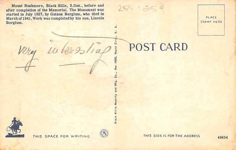 Mount Rushmore Before Mount Rushmore After Black Hills SD