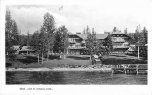 1940s Lake McDonald Hotel waterfront Montana RPPC real photo postcard 4453