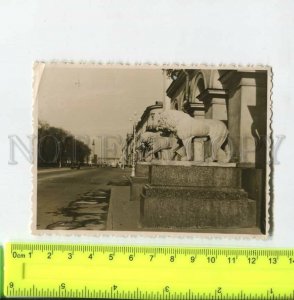 452268 USSR Leningrad lions Palace Square in the distance Old photo