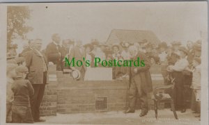 Suffolk Postcard - Laying Memorial Stone of The New Chapel, Ringsfield  SW8465