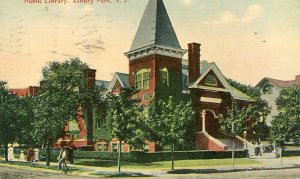 Postcard 1914 View of Public Library in Asbury Park, NJ.             Y9