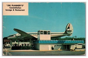 Postcard PA Langhorne Jim Flannery Constellation Airplane Lounge Restaurant R77