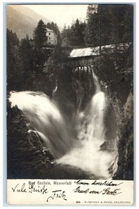 Bad Gastein Austria RPPC Photo Postcard Waterfall Scene 1926 Antique Posted