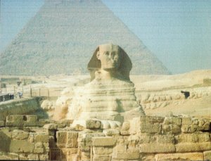 Gallery Quality, Direct View of the Mysterious Sphinx,  Egypt Framable PostCard