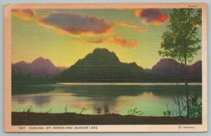 Idaho~Jackson Lake~Mt Moran At Sunrise~Vintage Postcard