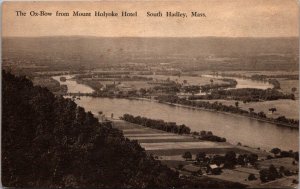 View of the Ox-Bow from Mount Holyoke Hotel, South Hadley MA Postcard Y73