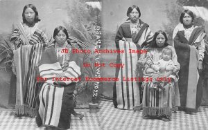 Native American Osage Indians, RPPC, Studio Shot, Pawhuska Oklahoma