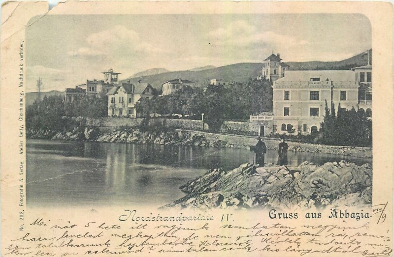 Postcard Croatia river bank