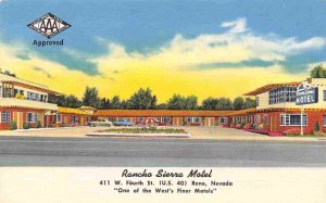 Rancho Sierra Motel US 40 Reno Nevada linen postcard