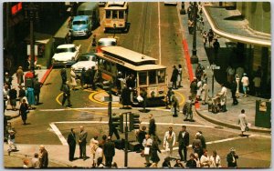 Powell And Market Streets Famous San Francisco Cable Cars California CA Postcard