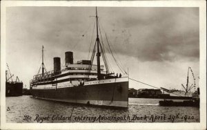 Bristol England Royal Edward Steamer 1910 Cancel Passenger Msg RPPC PC