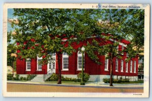 c1943 Seaford Delaware Vintage Postcard U. S. Post Office Front Building Posted