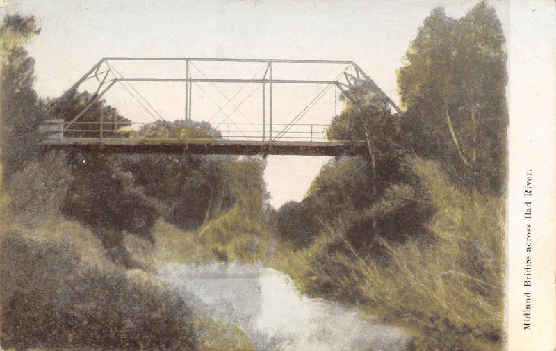 Philip? SD Short Pony Truss Midland Bridge Over the Bad River~c1907 Postcard/PC 