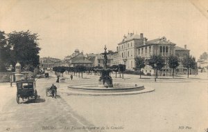 France Bourg Les Places Bernard et de la Comedie Vintage Postcard 07.51