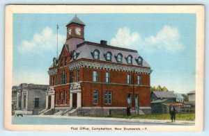 CAMPBELLTON, New Brunswick Canada ~ POST OFFICE ca 1930s  Postcard