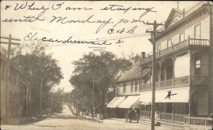 Bridgetown Nova Scotia Cancel Street Scene c1905 Real Photo Postcard