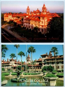 2 Postcards ST. AUGUSTINE, Florida FL ~ Campus FLAGLER COLLEGE  4x6