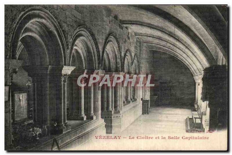 Old Postcard Vezelay The Cloister and the Chapter House