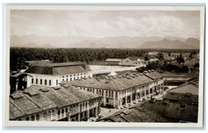 c1930's Birds Eye View Town Mountain Malaysia RPPC Photo Unposted Postcard