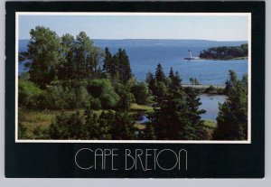 Lighthouse, Cape Breton, Nova Scotia, Chrome Postcard