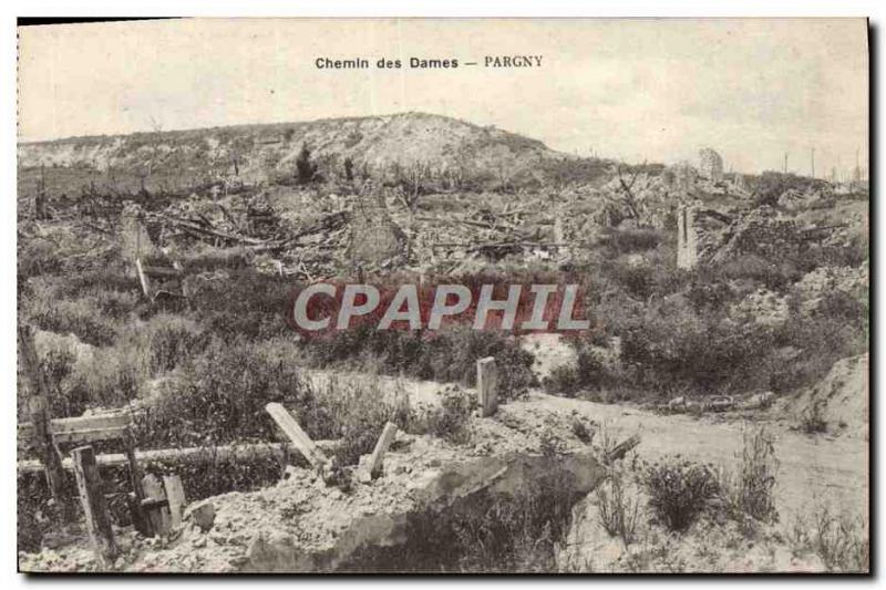 Old Postcard Chemin Des Dames Pargny Army