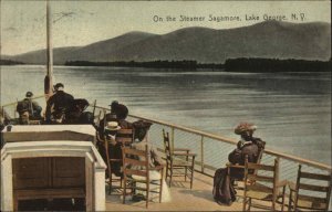 Lake George New York NY Steamer Sagamore Ship Boat c1910 Vintage Postcard