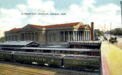 Burlington Station, Omaha, Nebraska, NE, USA Railroad Train Depot Unused 