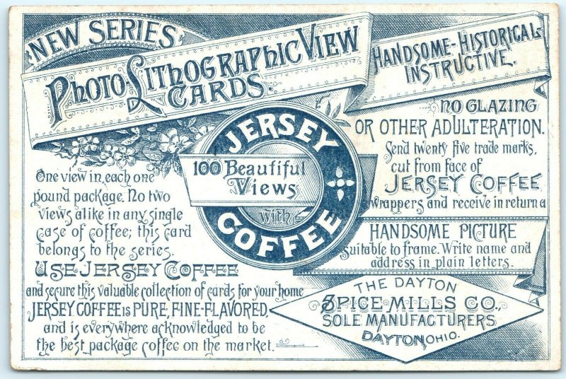 c1890s Jersey Coffee Canterbury England Warrior Chapel Trade Card Photo-Lith C27