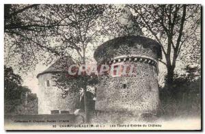 Old Postcard Champtoceaux Tours of the Chateau & # 39Entree