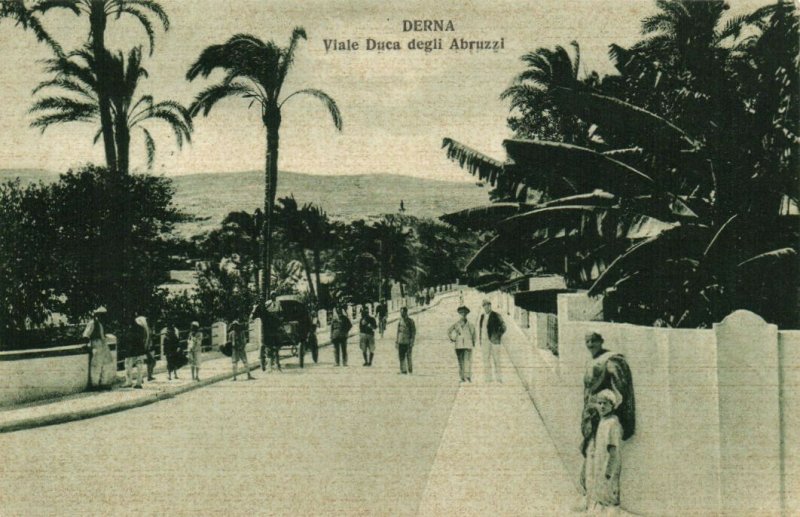 PC LIBYA, DERNA, VIALE DUCA DEGLI ABRUZZI, Vintage Postcard (b40053)