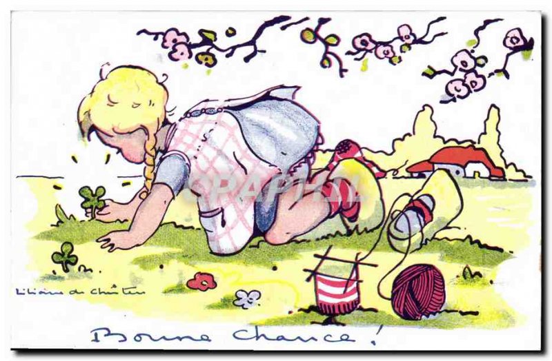 Old Postcard Fantasy Illustrator Child