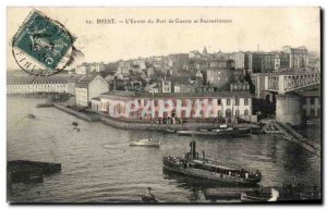 Old Postcard Brest Entree Harbor Boat War And Recouvarnces