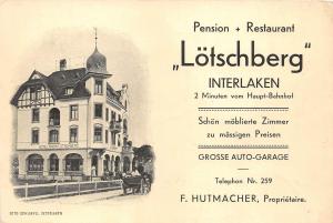 B76615 Switzerland Interlaken Pension Restaurant Lotschberg