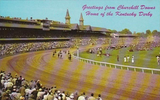 Kentucky Louisville Greetings From Churchill Downs Home Of Kentucky Derby