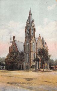 Peoria Illinois First Congregational Church Street View Antique Postcard K100206