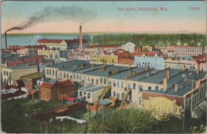 Postcard Fox River Neenah WI 1914