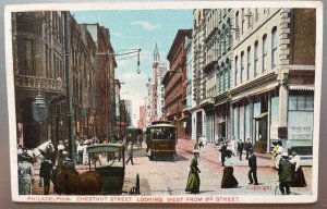 Vintage Postcard 1901-1907 Chestnut Street from 8th Street, Philadelphia, PA