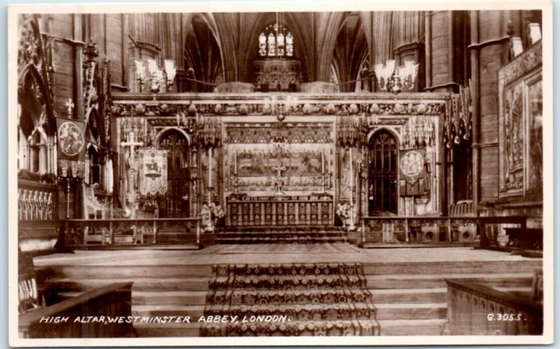 Postcard - High Altar, Westminster Abbey - London, England