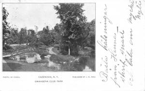 CAZENOVIA NEW YORK-OWAHGENA CLUB PARK-COVELL PHOTO-J W HALL PUBL POSTCARD 1900s