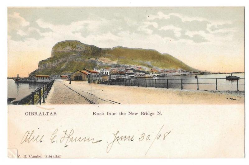 British Gibraltar Cascade Bridge Vintage Postcard V B Cumbo