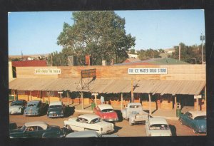 WALL SOUTH DAKOTA SD DOWNTOWN DRUG STORE OLD CARS ADVERTISING POSTCARD