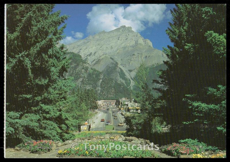 Banff Avenue and Cascade Mountain